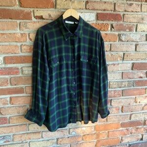 Vintage 90’s: Chaus Sport- Women’s 14 Plaid Flannel-like Shirt